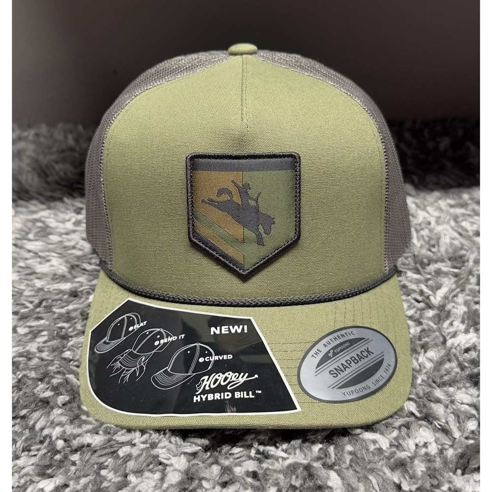 Hooey‎ Hat Cap Snapback Trucker Green Tibbs Roughy Patch Bull Rodeo Cowboy New